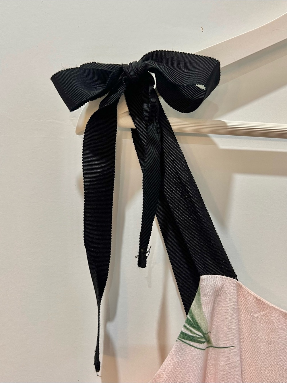 Gianni Bini Blush Maxi Dress with Orange Rose Print and Black Ties - Picture 13 of 14